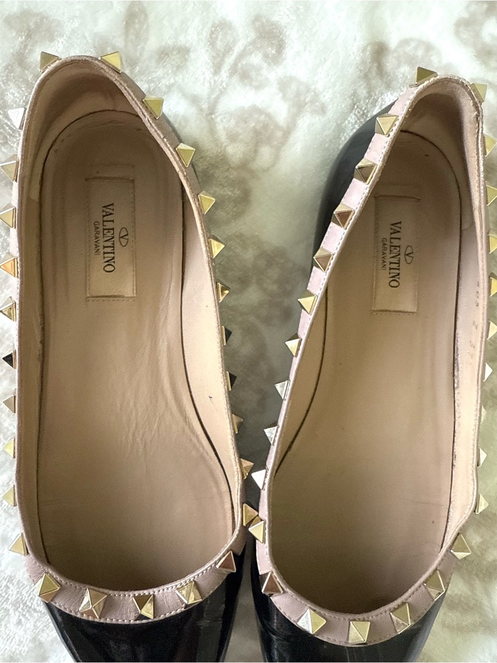 Valentino Rockstud Pointed Toe Ballet Flats - Picture 3 of 12